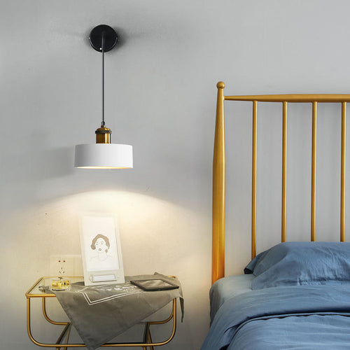 Nordic Metal & Resin Cylindrical 1-Light Wall Sconce Lamp