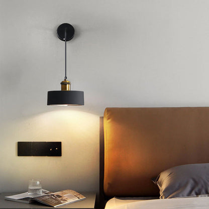Nordic Metal & Resin Cylindrical 1-Light Wall Sconce Lamp