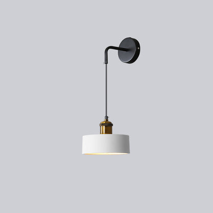 Nordic Metal & Resin Cylindrical 1-Light Wall Sconce Lamp