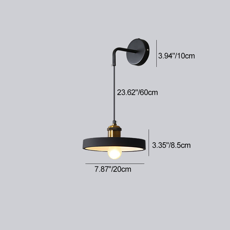 Nordic Metal & Resin Cylindrical 1-Light Wall Sconce Lamp