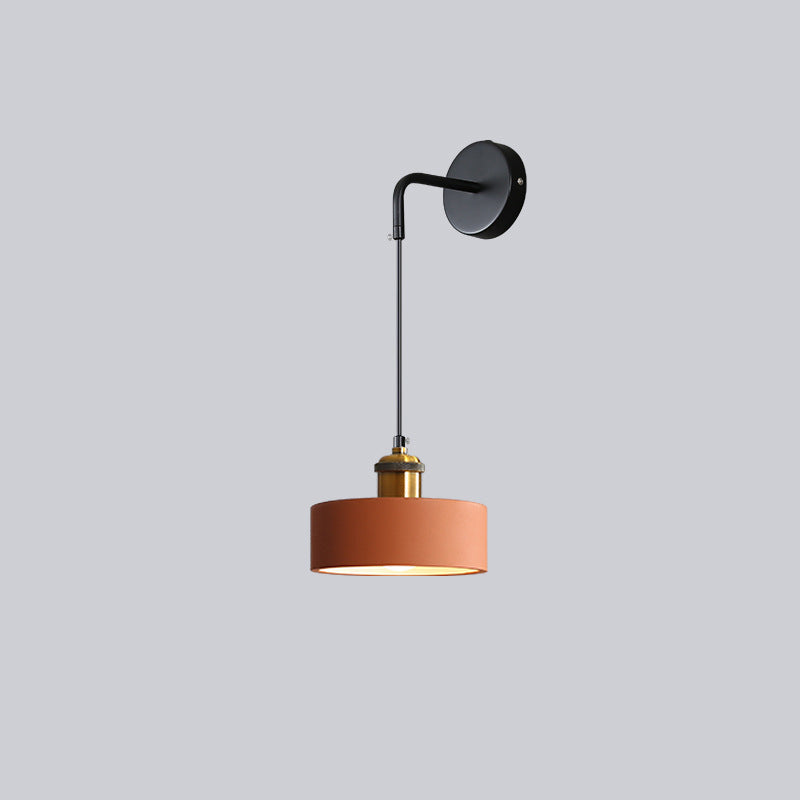 Nordic Metal & Resin Cylindrical 1-Light Wall Sconce Lamp