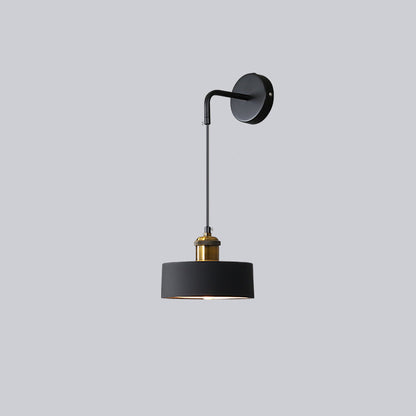 Nordic Metal & Resin Cylindrical 1-Light Wall Sconce Lamp