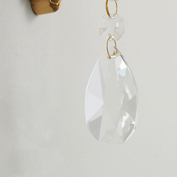 French & Crystal Candle Branch 1-Light Wall Sconce Lamp