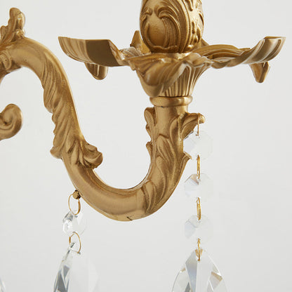French & Crystal Candle Branch 1-Light Wall Sconce Lamp