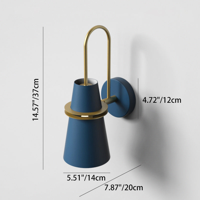 Contemporary Nordic Iron Conical 1-Light Wall Sconce Lamp