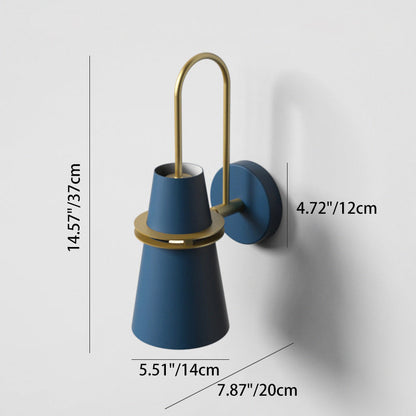Contemporary Nordic Iron Conical 1-Light Wall Sconce Lamp