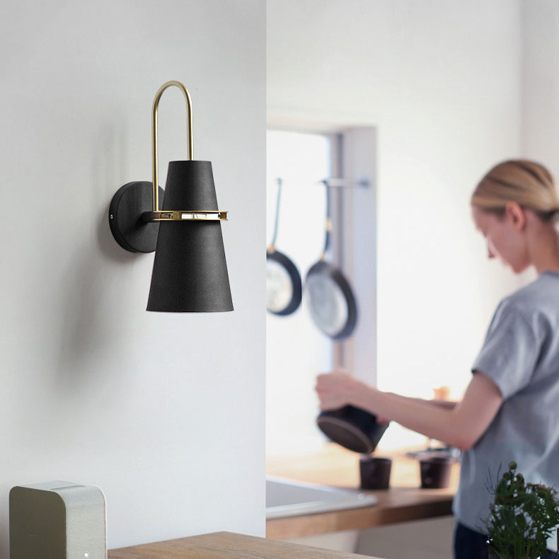 Contemporary Nordic Iron Conical 1-Light Wall Sconce Lamp