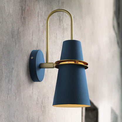 Contemporary Nordic Iron Conical 1-Light Wall Sconce Lamp