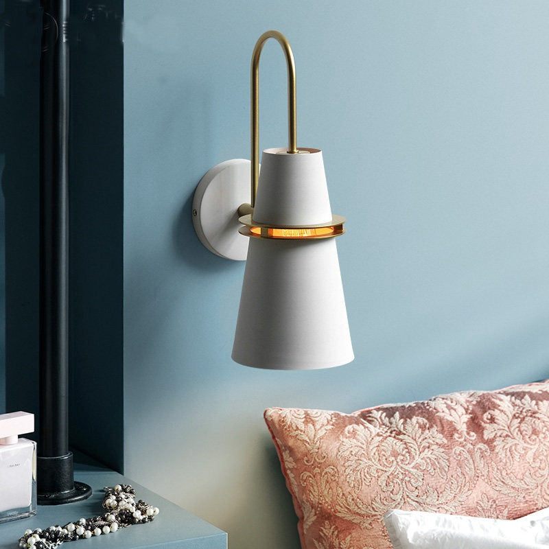 Contemporary Nordic Iron Conical 1-Light Wall Sconce Lamp