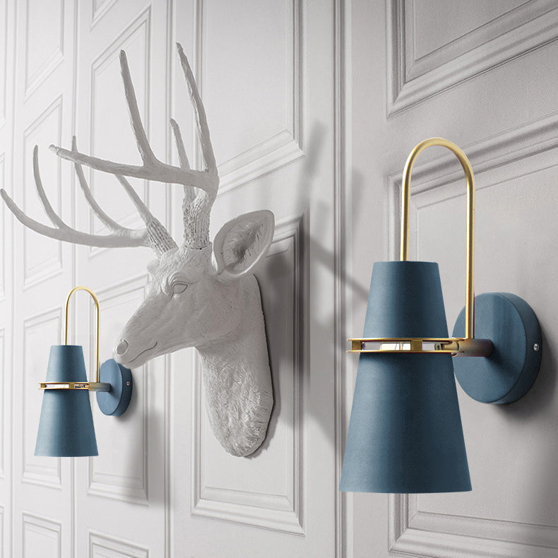 Contemporary Nordic Iron Conical 1-Light Wall Sconce Lamp