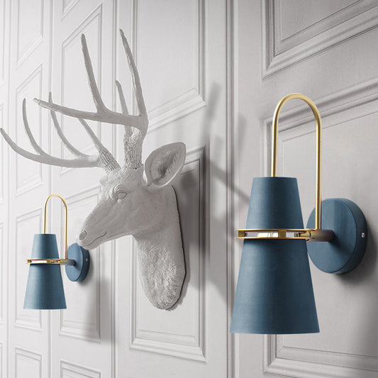 Contemporary Nordic Iron Conical 1-Light Wall Sconce Lamp