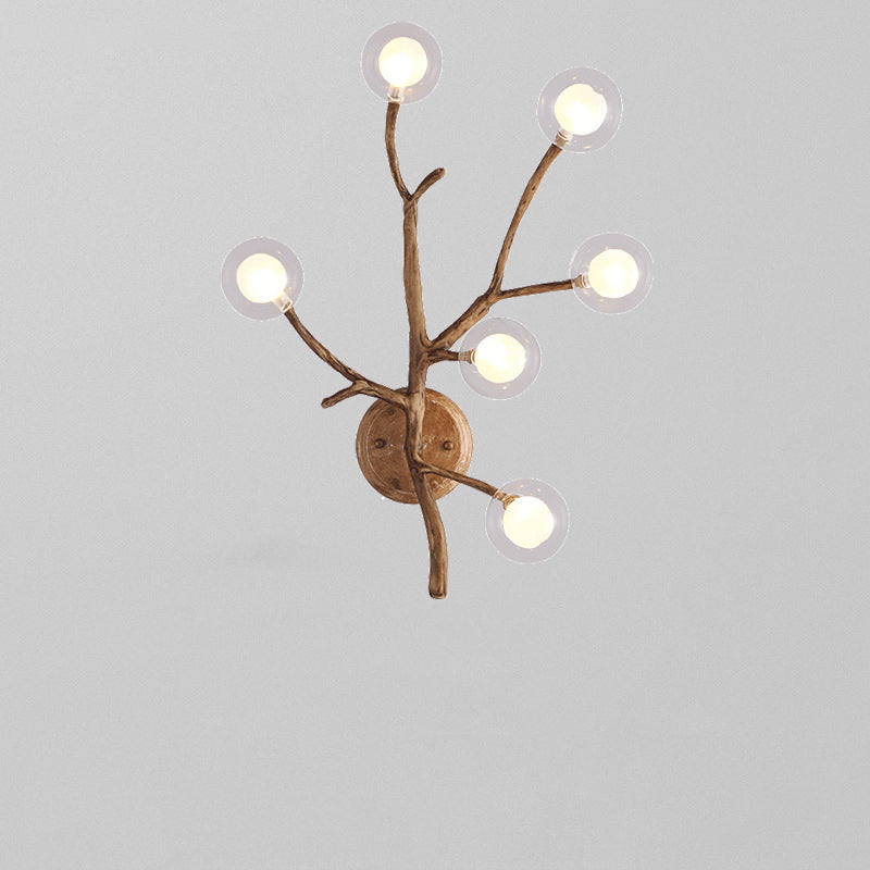 Creative Iron & Glass Branch Globe 6-Light Wall Sconce Lamp