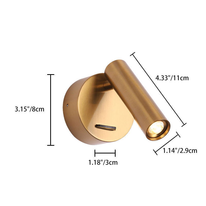 Steel Round LED Wall Sconce Lamp With Adjustable Head
