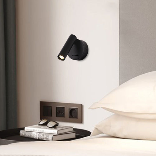 Steel Round LED Wall Sconce Lamp With Adjustable Head