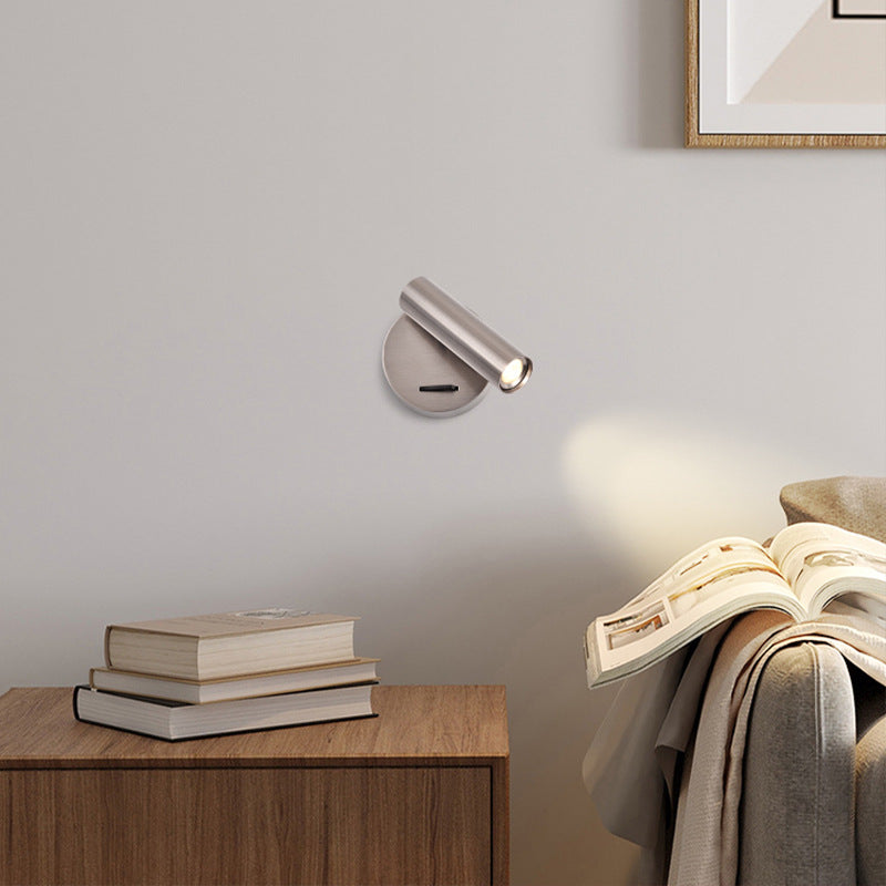 Steel Round LED Wall Sconce Lamp With Adjustable Head