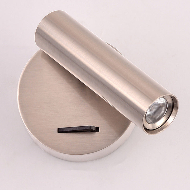 Steel Round LED Wall Sconce Lamp With Adjustable Head