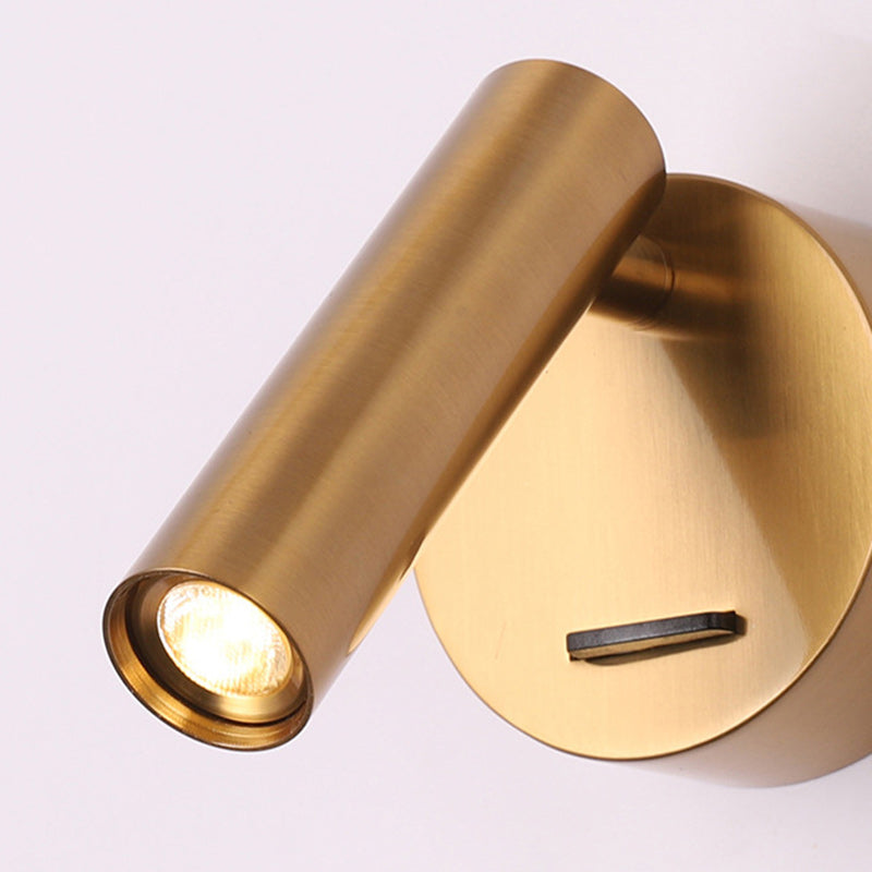 Steel Round LED Wall Sconce Lamp With Adjustable Head