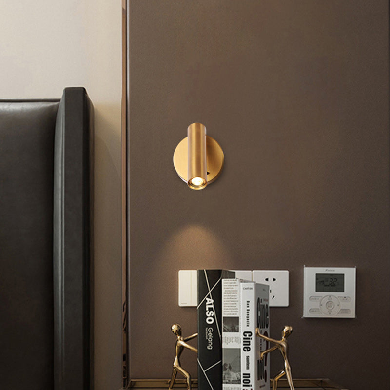 Steel Round LED Wall Sconce Lamp With Adjustable Head