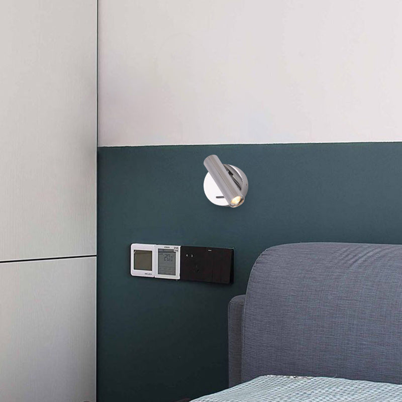 Steel Round LED Wall Sconce Lamp With Adjustable Head