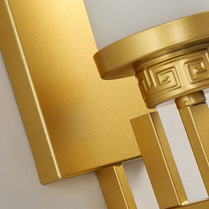 Iron & Glass Cylindrical 1-Light Wall Sconce Lamp