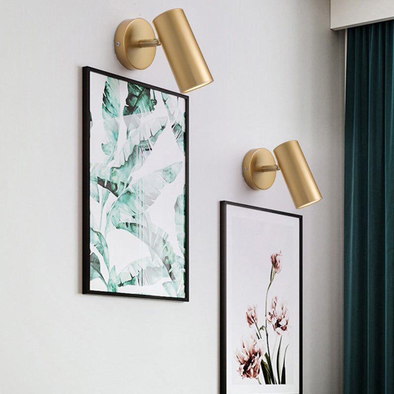 Iron & Acrylic Cylindrical 1-Light Wall Sconce Lamp