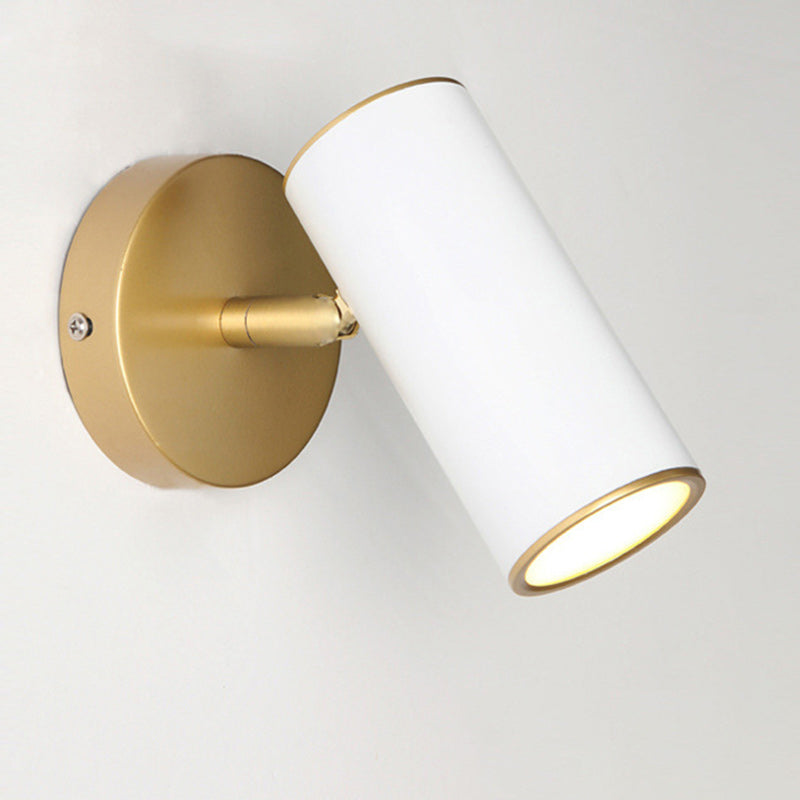 Iron & Acrylic Cylindrical 1-Light Wall Sconce Lamp