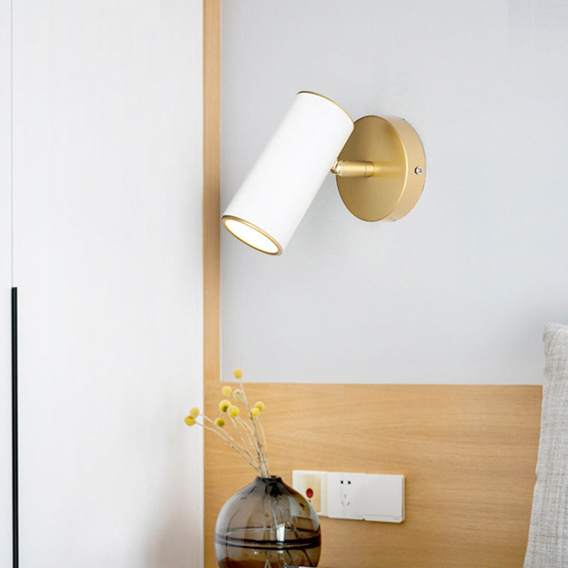 Iron & Acrylic Cylindrical 1-Light Wall Sconce Lamp