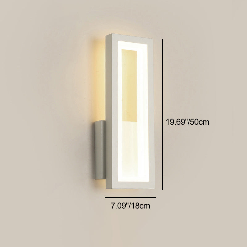 Minimalist Iron & Acrylic Rectangular LED Wall Sconce Lamp