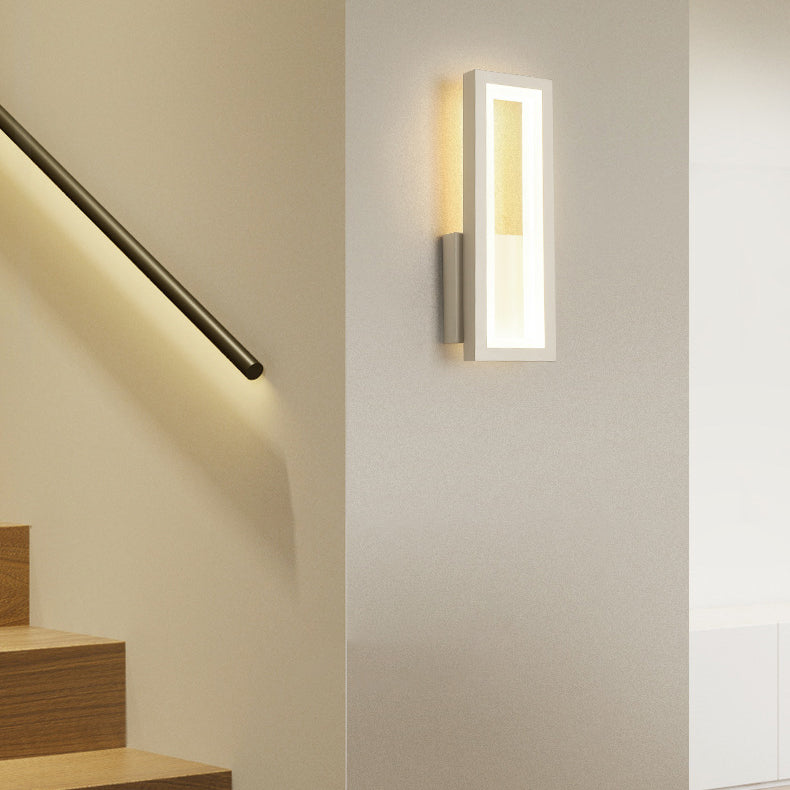 Minimalist Iron & Acrylic Rectangular LED Wall Sconce Lamp