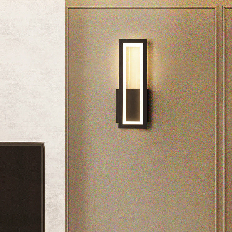 Minimalist Iron & Acrylic Rectangular LED Wall Sconce Lamp