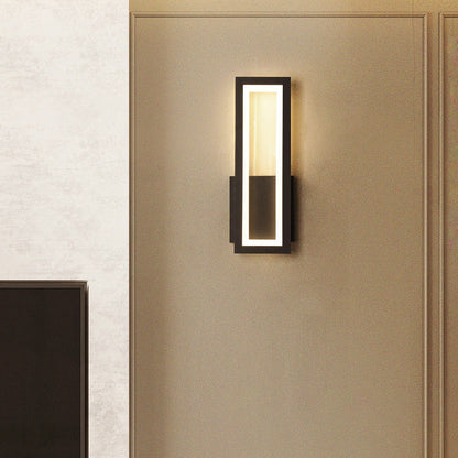 Minimalist Iron & Acrylic Rectangular LED Wall Sconce Lamp