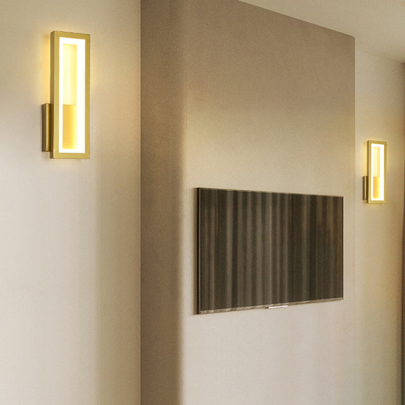 Minimalist Iron & Acrylic Rectangular LED Wall Sconce Lamp