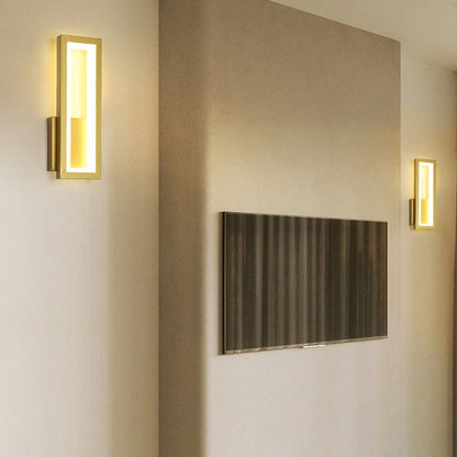 Minimalist Iron & Acrylic Rectangular LED Wall Sconce Lamp