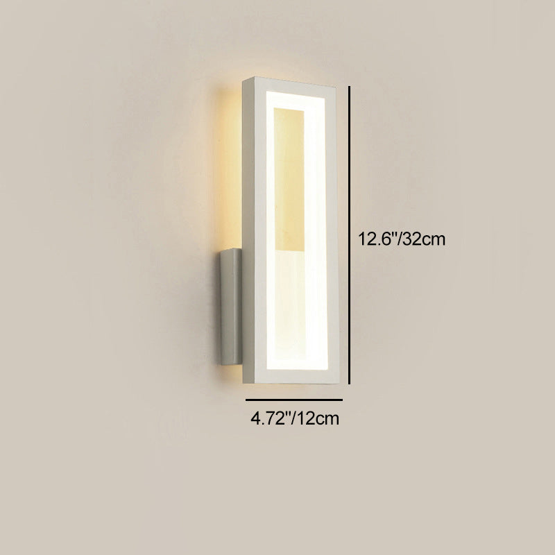 Minimalist Iron & Acrylic Rectangular LED Wall Sconce Lamp