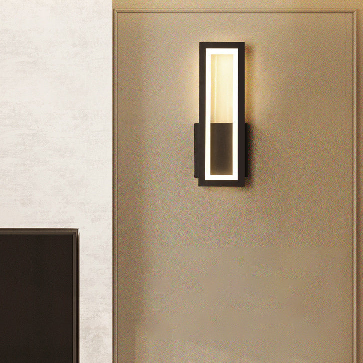 Minimalist Iron & Acrylic Rectangular LED Wall Sconce Lamp