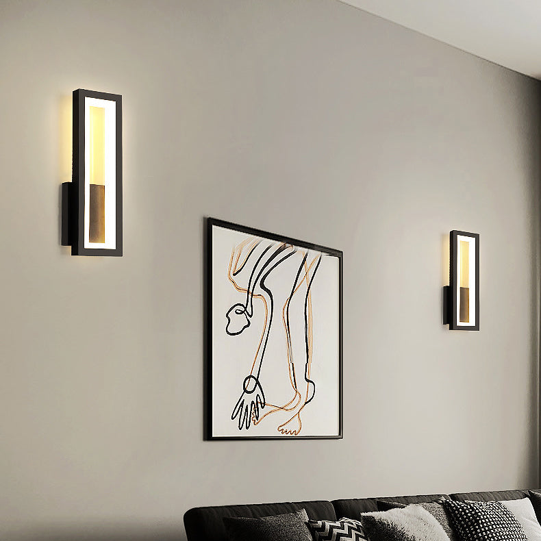Minimalist Iron & Acrylic Rectangular LED Wall Sconce Lamp