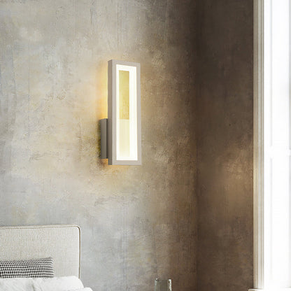 Minimalist Iron & Acrylic Rectangular LED Wall Sconce Lamp