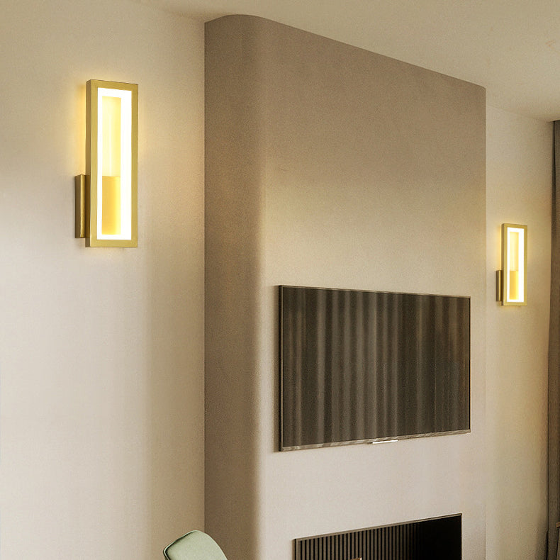 Minimalist Iron & Acrylic Rectangular LED Wall Sconce Lamp
