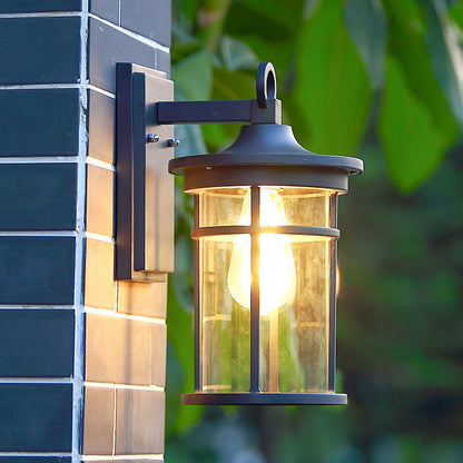 Waterproof & Glass Cylinder 1-Light Wall Sconce Lamp