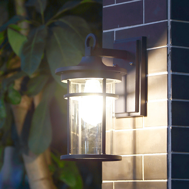 Waterproof & Glass Cylinder 1-Light Wall Sconce Lamp