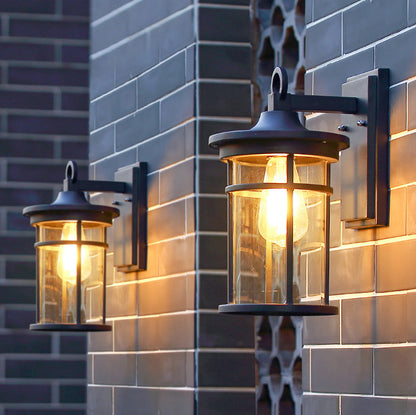 Waterproof & Glass Cylinder 1-Light Wall Sconce Lamp