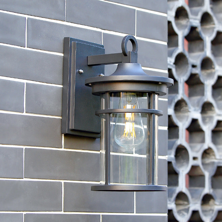 Waterproof & Glass Cylinder 1-Light Wall Sconce Lamp