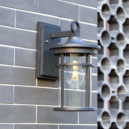 Waterproof & Glass Cylinder 1-Light Wall Sconce Lamp
