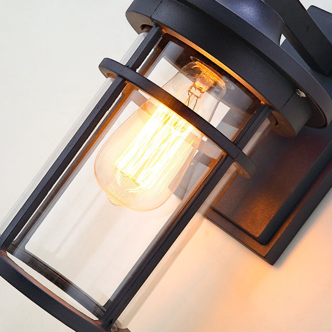 Waterproof & Glass Cylinder 1-Light Wall Sconce Lamp