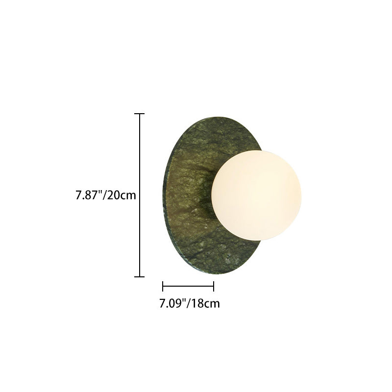 Nordic Iron, Marble & Glass Round 1-Light Wall Sconce Lamp