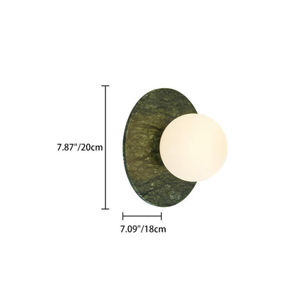 Nordic Iron, Marble & Glass Round 1-Light Wall Sconce Lamp