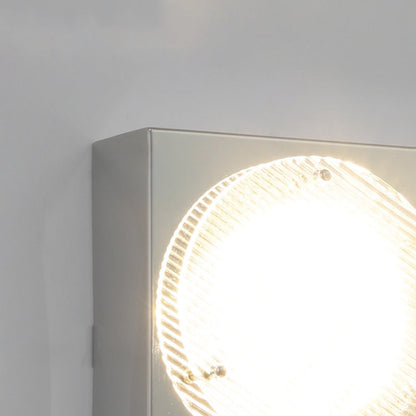 Modern Mid-Century Iron & Wood Square LED Wall Sconce Lamp