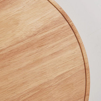 Japanese & Wood Moon-Shaped Round LED Wall Sconce Lamp