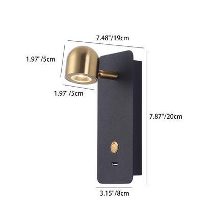 Iron & Aluminum Round Rectangular LED Wall Sconce Lamp
