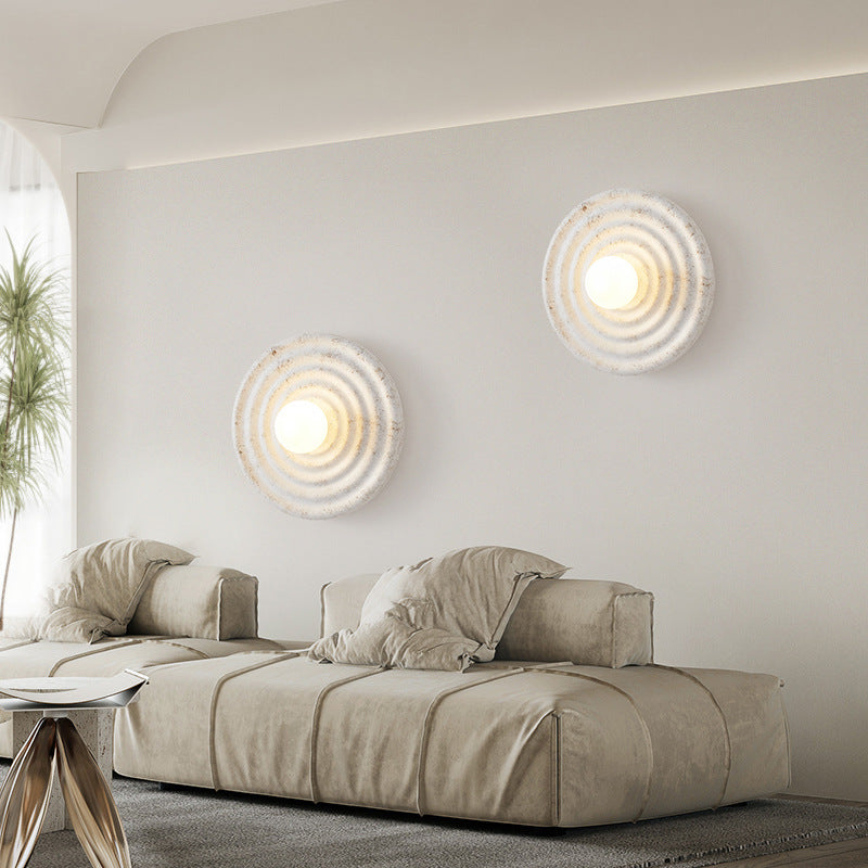 Nordic Resin Glass Round 1-Light Wall Sconce Lamp